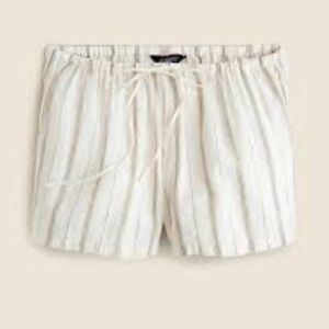 J Crew NWT Featherweight linen-blend beach short in stripe SZ L